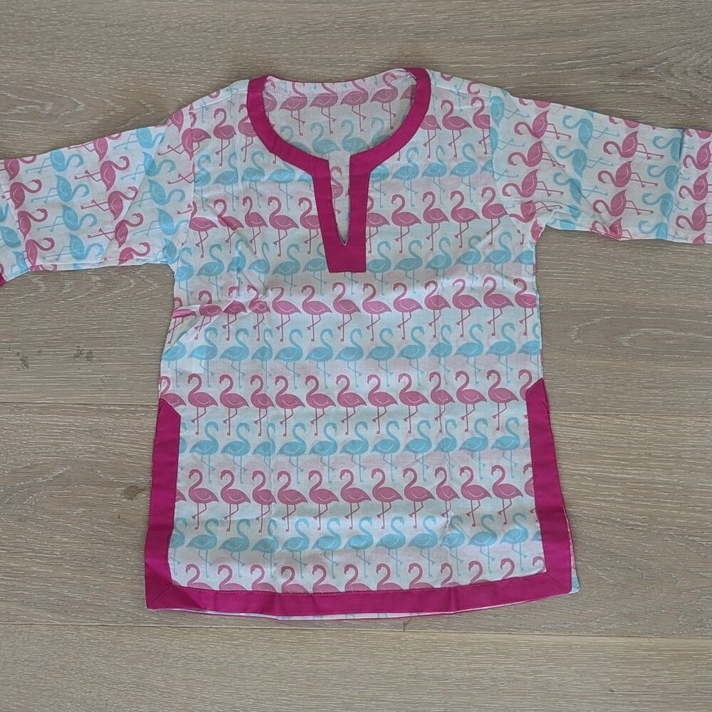 Pottery Barn Kids Girls Nantucket Tunic Flamingo Beach Coverup Set